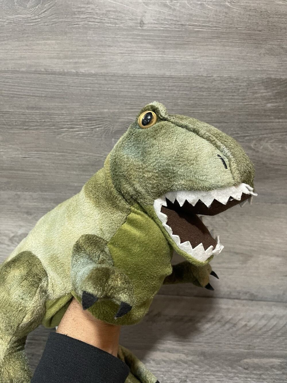 T-Rex Dinosaur Plush The Petting Zoo Green Stuffed Animal Eco Recycled